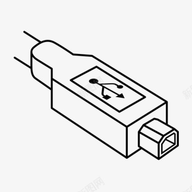 终端usbb端口电缆连接图标