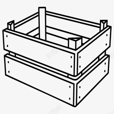 果蔬木箱图标