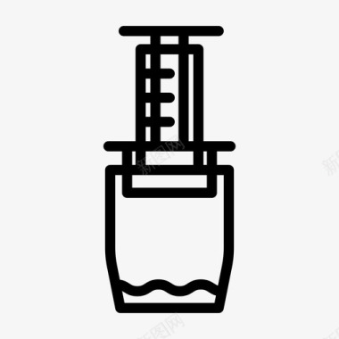 一盆热水压榨机饮料咖啡因图标