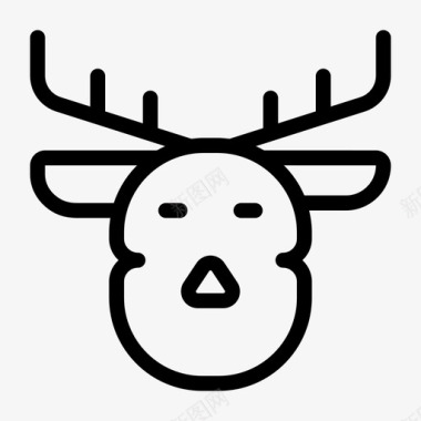 圣诞老人驯鹿动物圣诞节图标