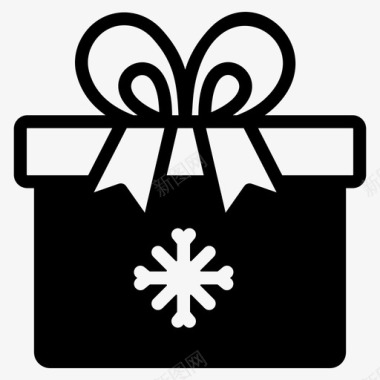 冬季礼品盒圣诞节礼物图标