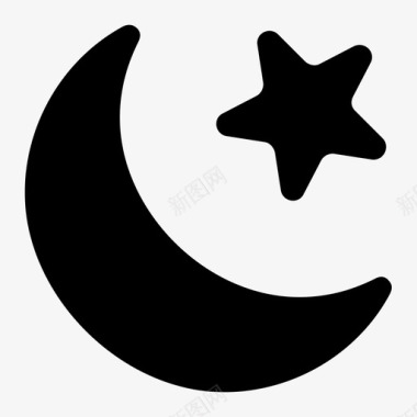 圣诞节宗教伊斯兰教月亮图标