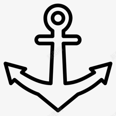 海军标志锚海军帆船图标