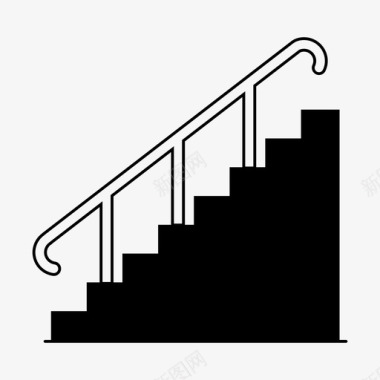 下楼标志楼梯下楼梯紧急疏散图标