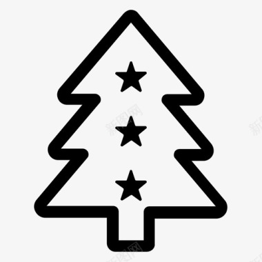 松树圣诞树庆典圣诞晚会图标