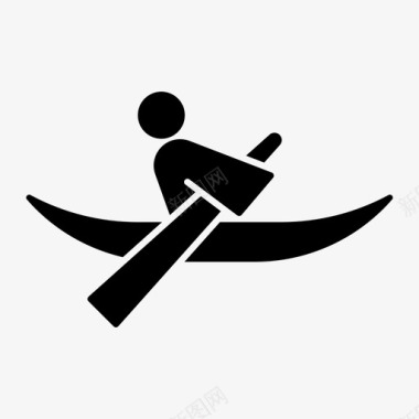 划船运动员独木舟图标