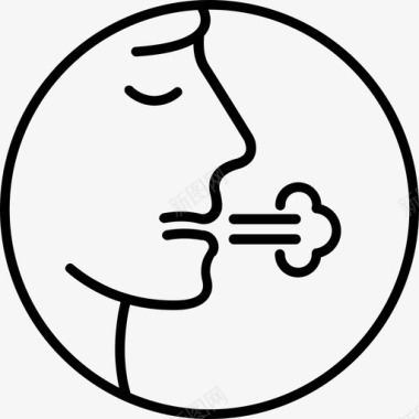 强烈强烈咳嗽过敏呼吸困难图标