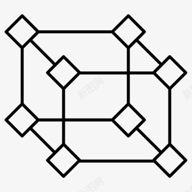 正方形光效立方体形状正方形图标