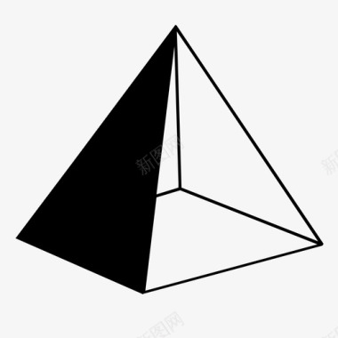 金字塔形几何形透明图标