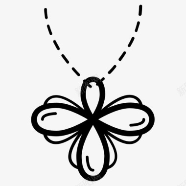 鹅卵石吊坠花朵吊坠项链珠宝系列图标图标
