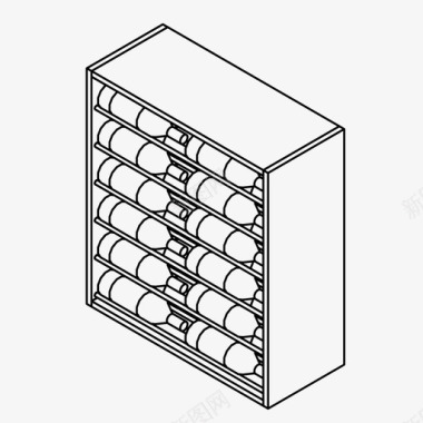 冰葡萄酒葡萄酒储藏瓶子陈列图标