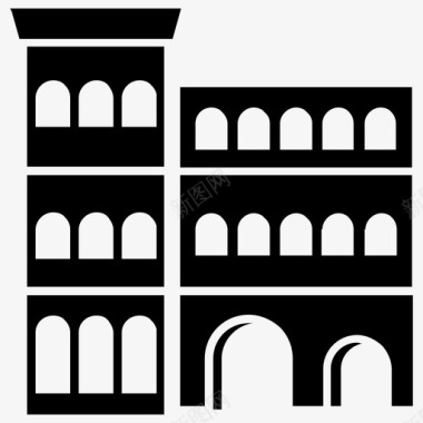 立体城堡罗马城堡意大利地标罗马建筑图标