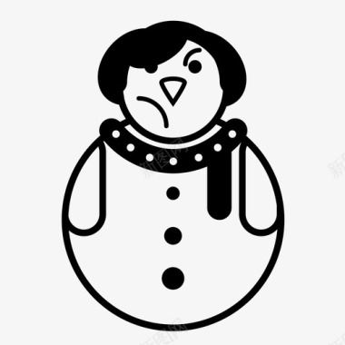 女冬天瓜皮帽雪地母亲圣诞节新年图标