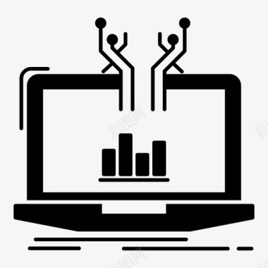 外部要素笔记本电脑报告分析管理图标