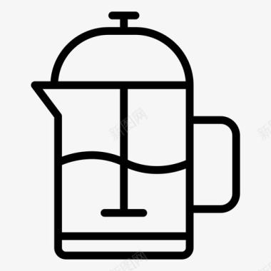 法式咖啡机咖啡馆法式出版社图标