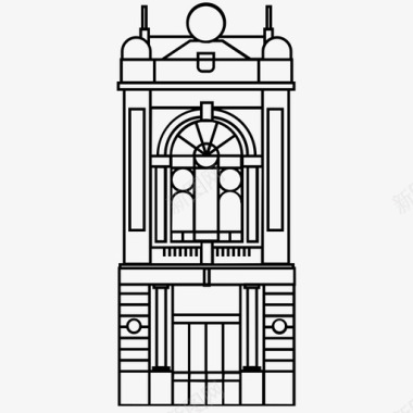 窗户立面图标西班牙银行建筑立面图标