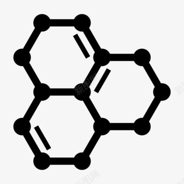 六边形分子原子化学图标