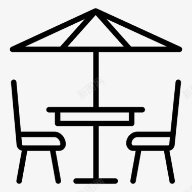 桌子咖啡厅椅子图标