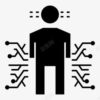 企业文化方案人体传感器数据科学图标