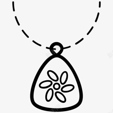花朵吊坠项链珠宝系列图标图标