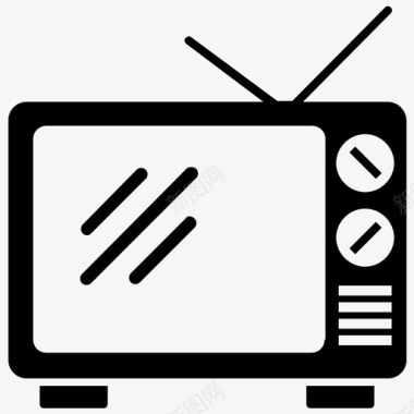 复古文本框电视电子媒体图标
