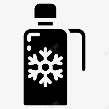 冬季热饮保温瓶十二月节假日图标