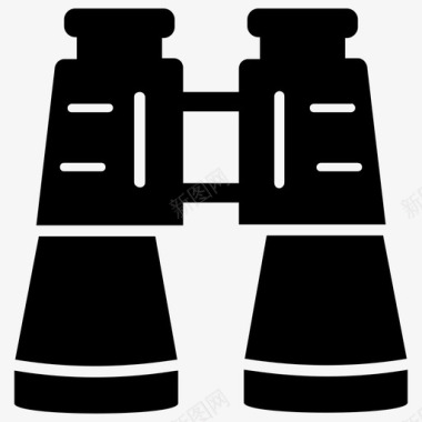探险卡通人物双目望远镜探险家视野图标