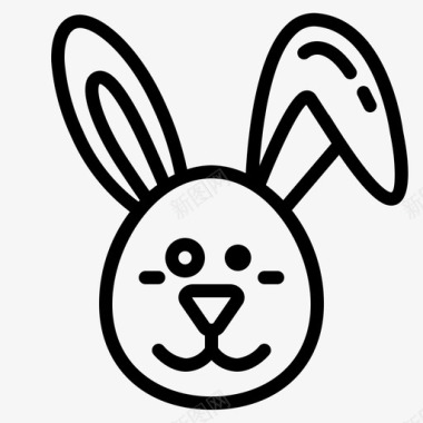 动物兔子动物复活节图标