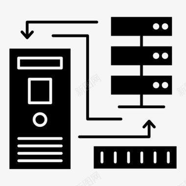 背景信息大数据服务器组合数据图标