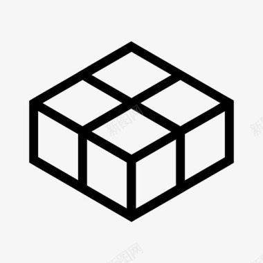堆叠立方体构建模块图标