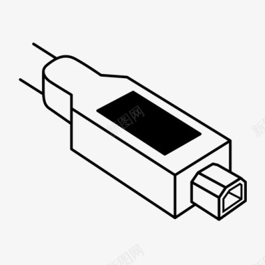 终端usbb端口电缆连接图标