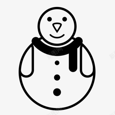 冬天的雪人雪童圣诞节新年图标