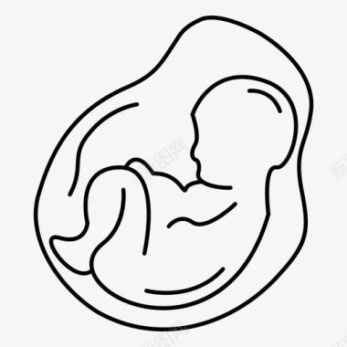 婴儿婴儿出生胎儿产科图标