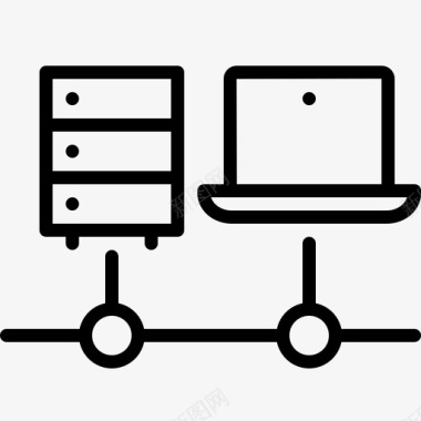 电脑和主机图案连接主机笔记本电脑图标