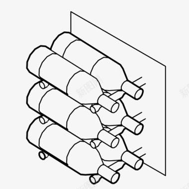 卖场陈列葡萄酒储藏瓶子陈列图标