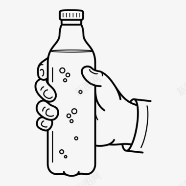 手拿水瓶饮料塑料图标
