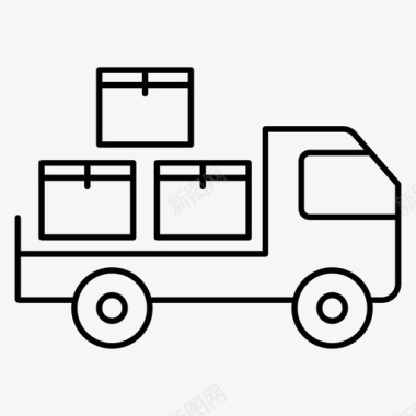 物流配送送货纸箱卡车图标