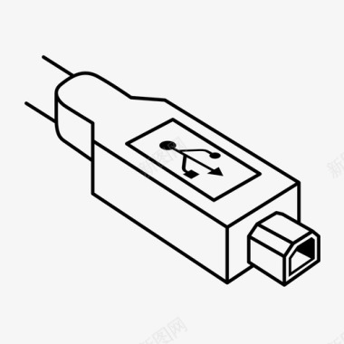 终端usbb端口电缆连接图标