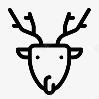 鹿圣诞节装饰图标