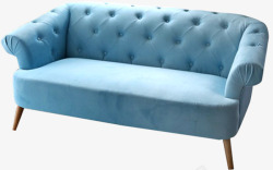 纯蓝色超柔绒布艺沙发素材