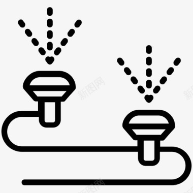 水管浇水弹出式喷头自动灌溉喷头图标