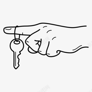 手拿钥匙在手指上新房子图标