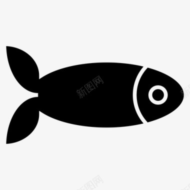 鱼动物宠物深色图标