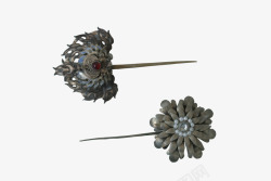 发簪此展品为清代的金属器采用钿翠嵌宝的工艺制作而成素材