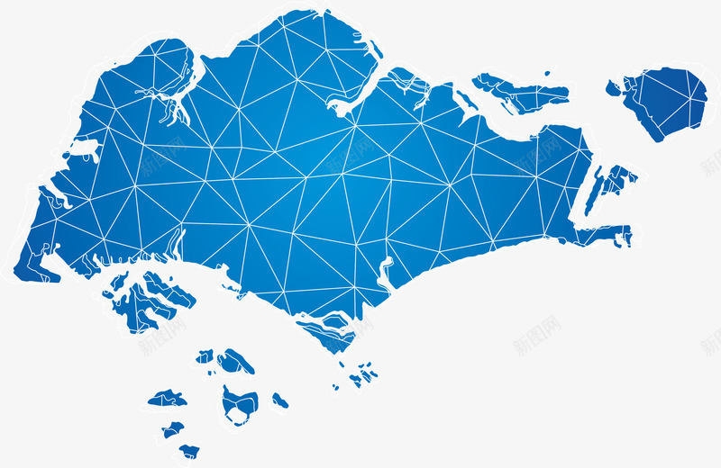 蓝色科技感新加坡地图png免抠素材_88icon https://88icon.com 蓝色 科技 新加坡 地图