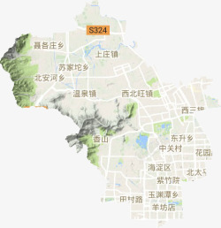 海淀区地形地图海淀区谷歌地形地图素材