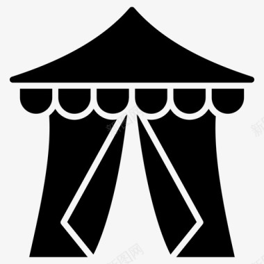 五彩马戏团帐篷营地帐篷图标