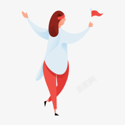 扁平化卡通商务办公人物数据图banner海报H5动素材