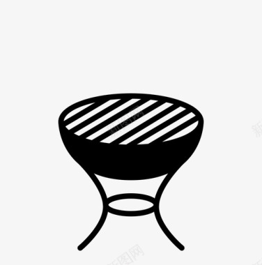 木炭烧烤户外烹饪铁板图标