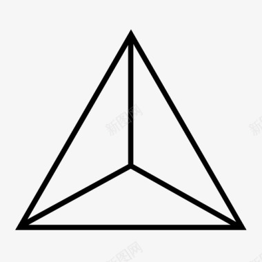 棱锥体三维多边形图标